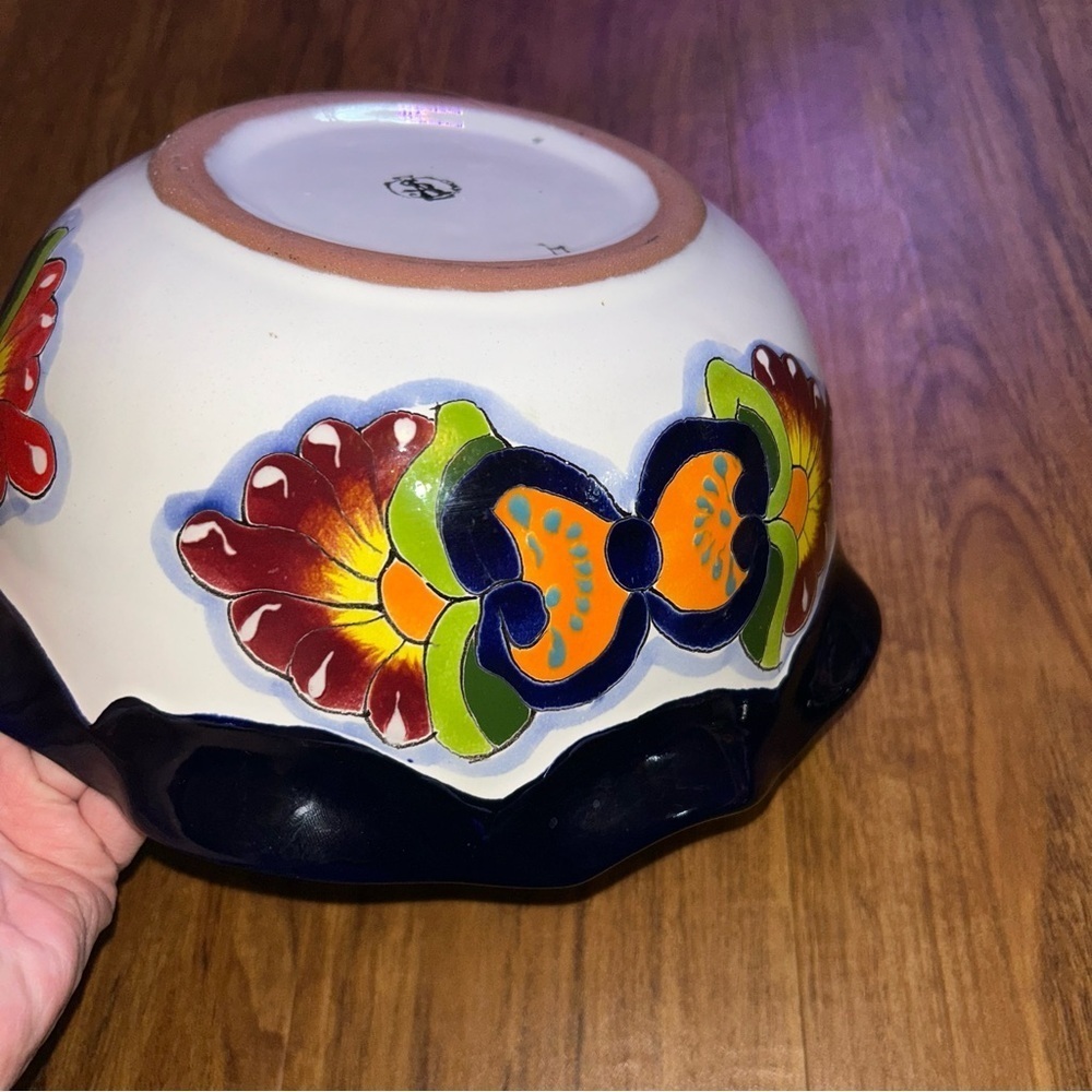 Handcrafted Multicolor Ceramic Bowl Talavera Spanish serving dish beautiful - Picture 6 of 6